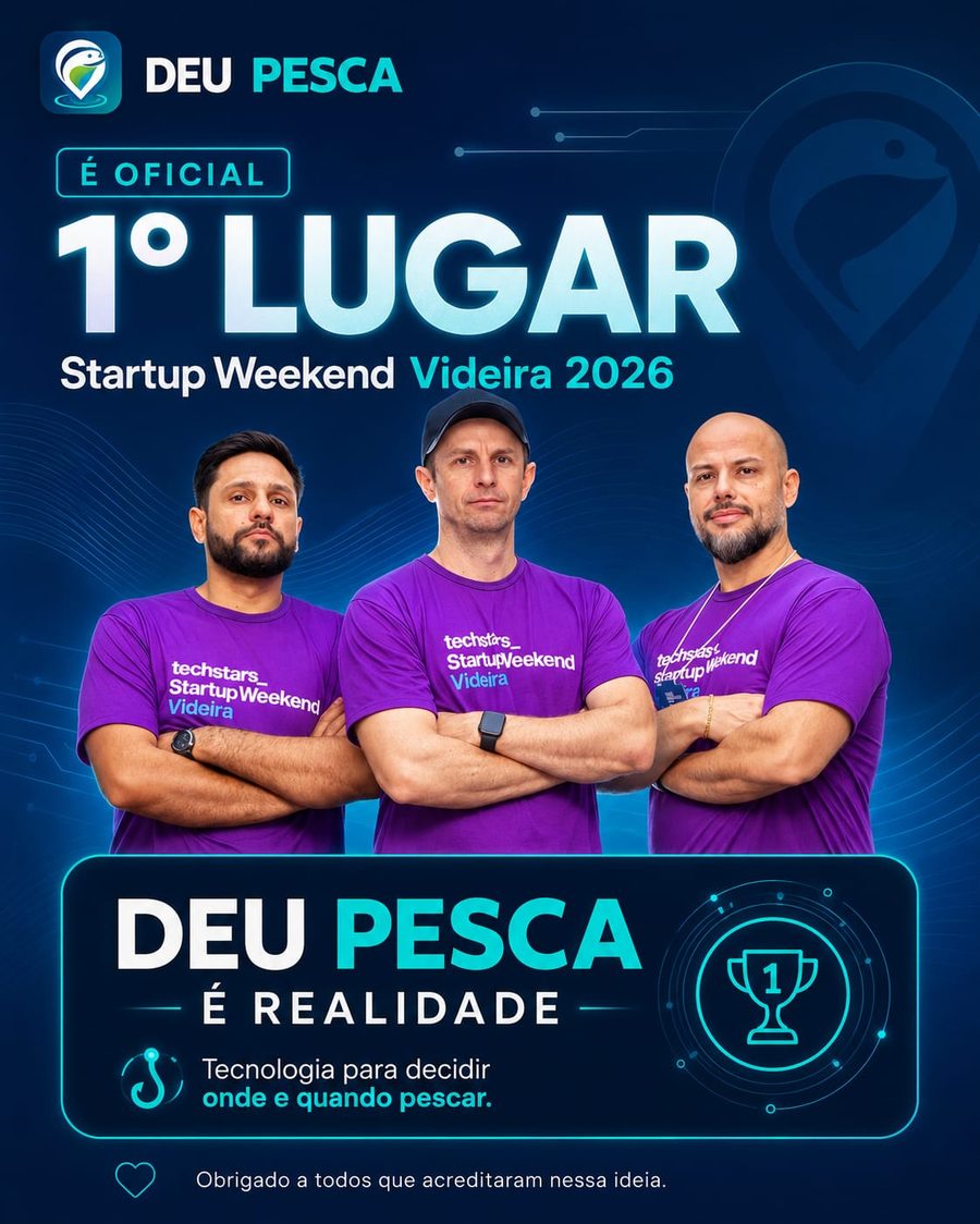 Time DEU PESCA, 1º lugar no Startup Weekend Videira 2026